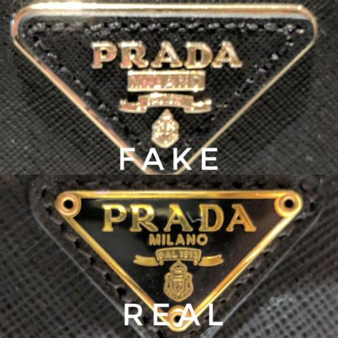 prada logo fake vs real|authentic prada logo.